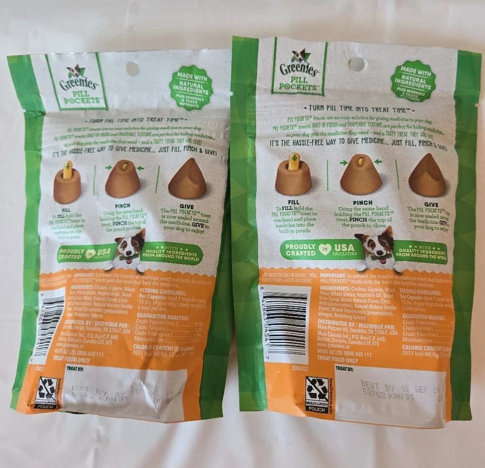 Two-Pack Greenies Pill Pockets (Chicken Flavor, Capsule Size) – Exp. 9/2026
